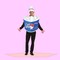 Kraft Cool Whip Adult Costume Cool Whip Tunic and Matching Hat